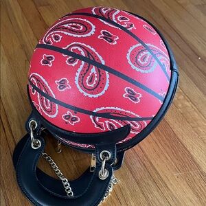 Red Paisley Basketball purse